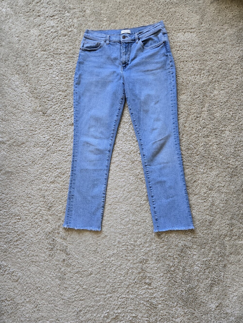 Oliver Logan Crosby Relaxed Taper Jeans Womens 30 Raw Hem Blue